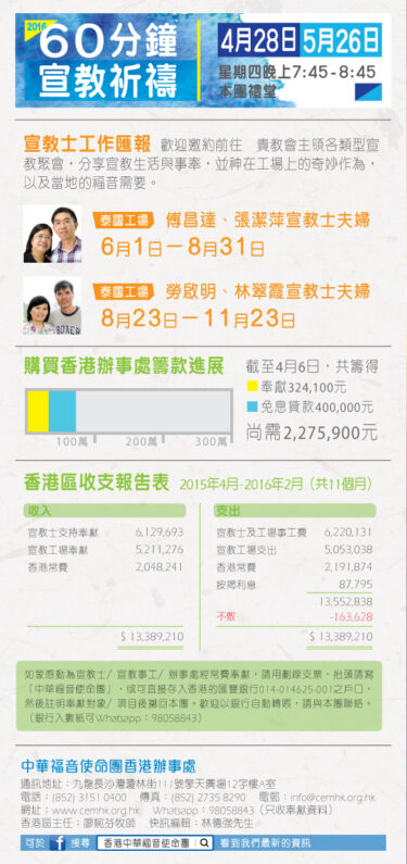 香港區快訊 2016(04)-05